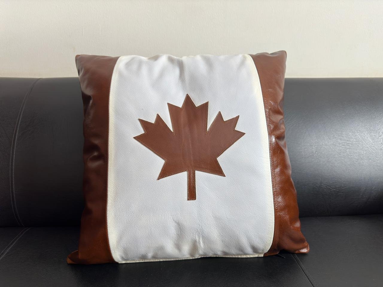 Model wearing belt, hat and leather jacket